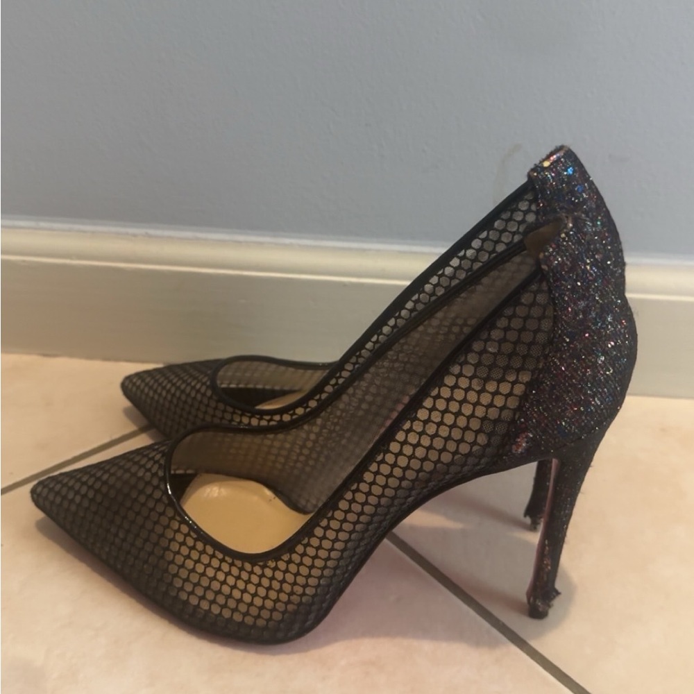 Elegant Black Mesh Heels